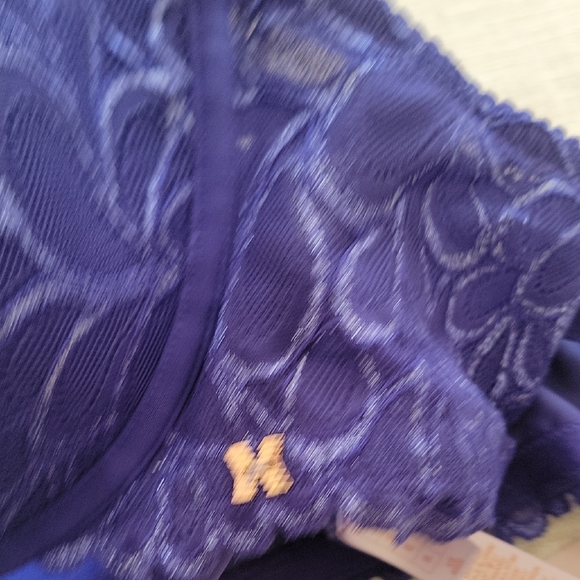 Savage X Fenty Deep Blue Lace Bra Size 40DDD - Picture 6 of 7